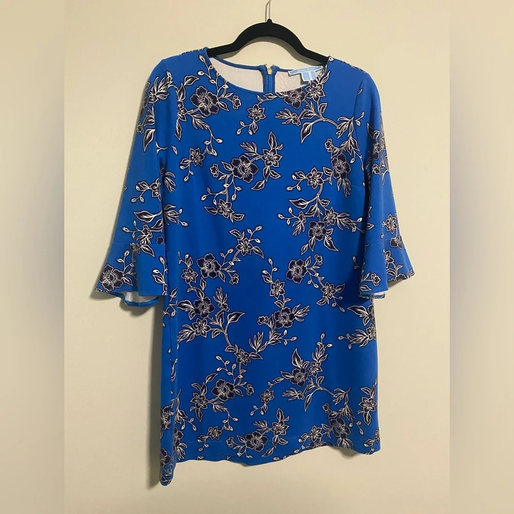 Draper James Geranium Shift Bell Sleeve Dress Size Medium - Picture 2 of 7